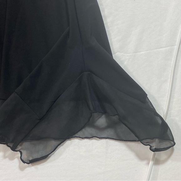 Cato Sheer Black tunic Top Asymmetrical scoop neckline 3/4 sleeve size 26/28 W - Picture 3 of 7